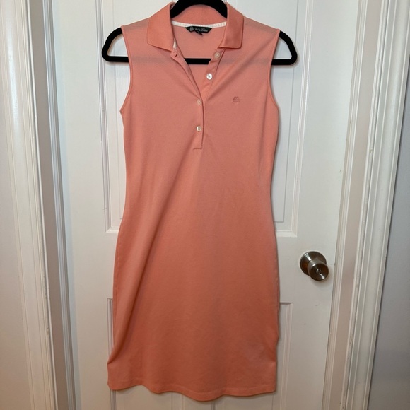 Brooks Brothers Pink Midi Polo Dress Women XS Cotton Short Sleeve Preppy Classic - Picture 1 of 13